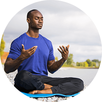 meditation session combining practice and discussion icon