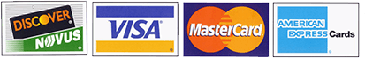 We accept Discover, VISA, MasterCard and American Express