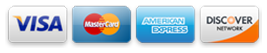 We accept Discover, VISA, MasterCard and American Express