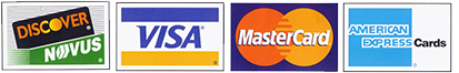 We accept Discover, VISA, MasterCard and American Express